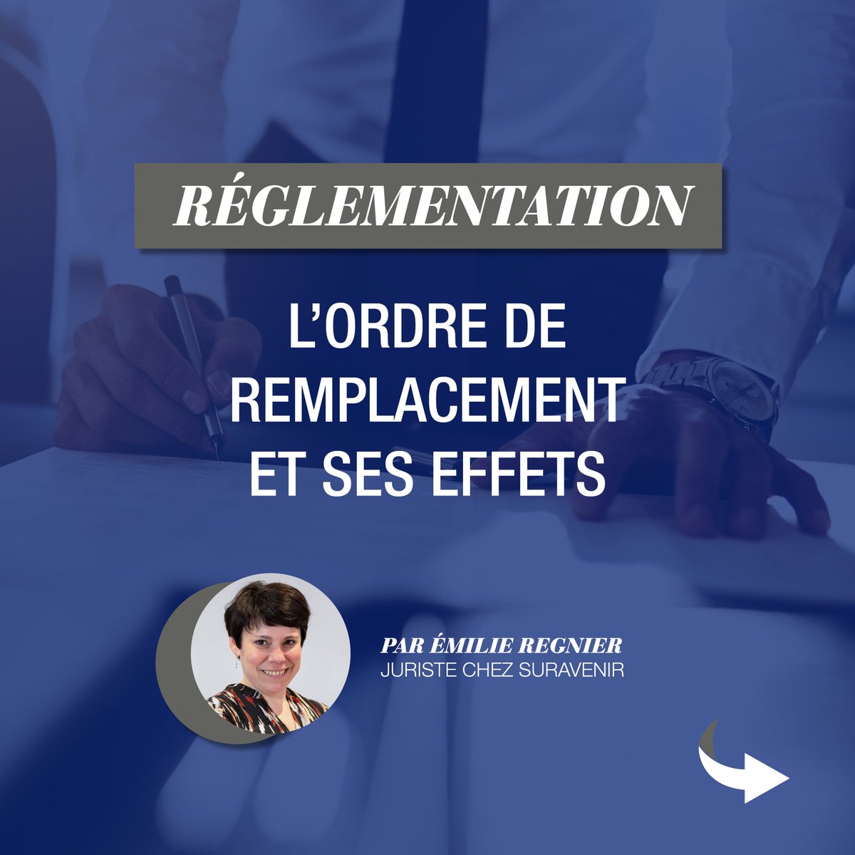 [Vie Plus Infos] Extrait mars 2023.

#Réglementation « L’ordre de remplacement et ses effets » par Émilie Regnier, Juriste chez <a href="/suravenir/">Suravenir</a>.

À lire sur LinkedIn : linkedin.com/feed/update/ur…

#expert #ordrederemplacement #courtier