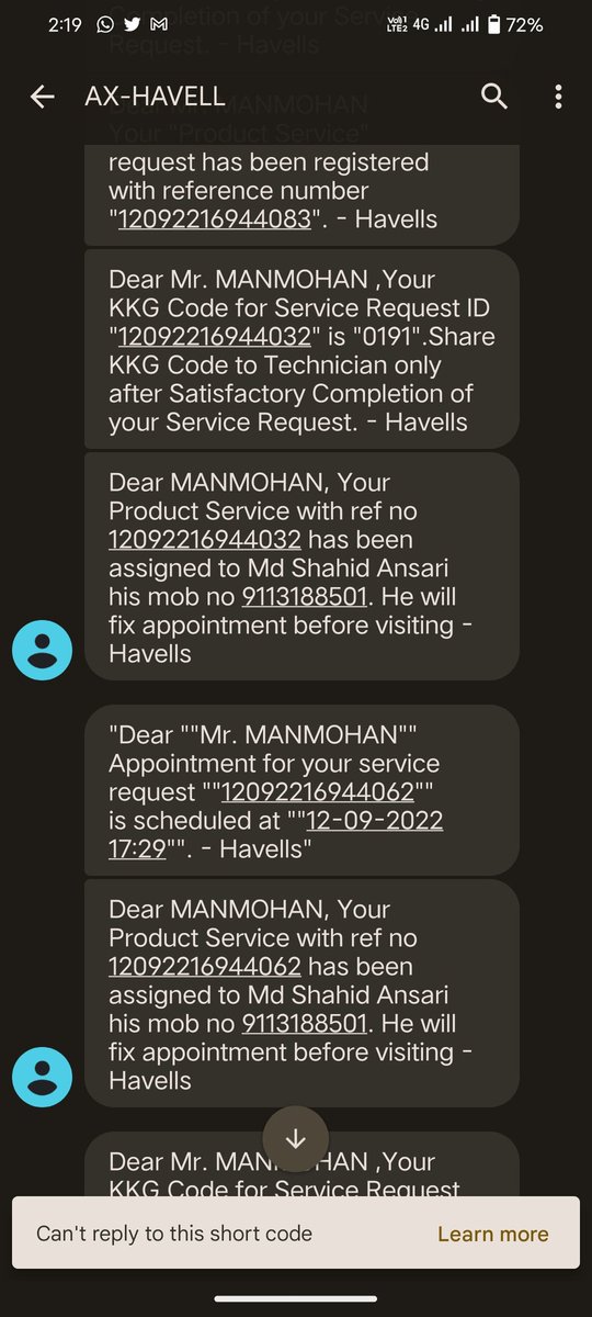 SunilMu81851612's tweet photo. @AnilRaiGupta sir havells lloyd ka ac mene kharida he par jab se meyne install karwaya he tab se ca me AC mein problem a raha hai Kai bar complaint karne ke bavjud Abhi Tak ac ka problem solve Nahin Hua hai https://t.co/5QQW5RCyjb
