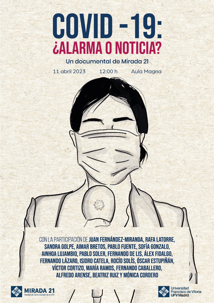 Hoy estrenamos el documental 'Covid 19: Alarma o noticia' en <a href="/ufvmadrid/">Universidad Francisco de Vitoria</a>, producido por <a href="/Mirada21es/">Mirada21.es</a> 

Participan <a href="/isidrocatela/">Isidro Catela Marcos</a>, Rocío Solís,  <a href="/juanfmiranda/">Juan Fernández-Miranda</a>, <a href="/rlatorreg/">Rafa Latorre</a>, <a href="/PabloFuente/">Pablo Fuente</a> o <a href="/lujambio20/">Ainhoa Lujambio</a>, entre otros

Podéis seguir el coloquio de la premiere aquí: youtube.com/live/ZXLuGnhEj…