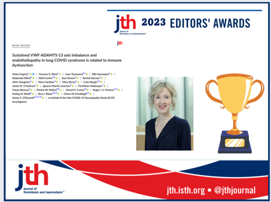 We selected 6 early career investigators as recipients of 2023 JTH Editor’s Awards. Congratulations to #ISTHEarlyCareer @isth #ISTH2023 @HelenFogarty14 🎉🏆‼️ @IrishCtrVascBio #LongCovid @JHMorrissey @DavidLillicrap bit.ly/3zTmslD