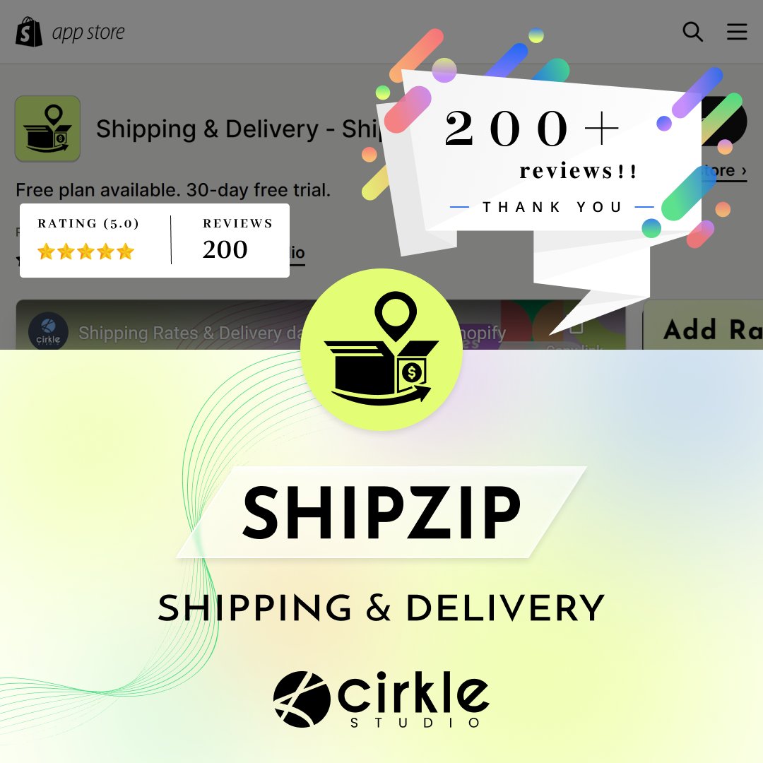 cirklestudio's tweet photo. 200+ reviews on our 2nd Shopify app: ShipZip"π
How did we get so many reviews in such a short period of time?
- high quality support
- multi features
- reasonable pricing
Thank you so much everyone π
Get App: https://t.co/ZdzJrQVviV
#ShipZip #200Reviews #Shopify https://t.co/bMUxpSvvVe