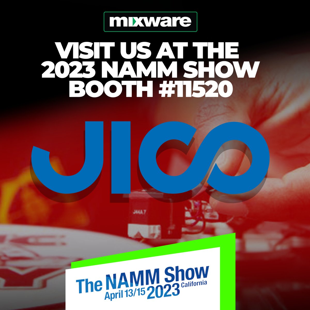 jico_jpn's tweet photo. 【NAMM Show 2023】
この度弊社はアメリカで開催される
NAMM Show 2023(日本時間4/14〜4/16)に参加いたします✨
MIXWAREのブース #11520 にてJICO CUSTOM SHOP の製品が展示されます。
当日の様子は後日SNSで発信してまいります!
#JICO #ジコー #日本精機宝石工業株式会社 #MIXWARE https://t.co/Dkw4kP0uBc