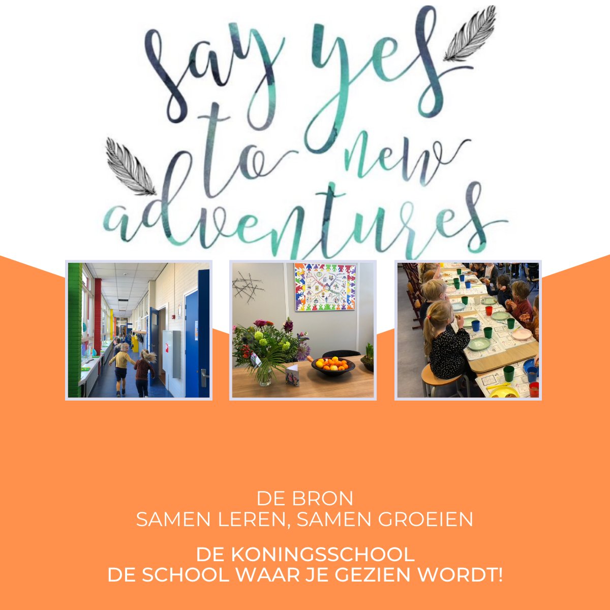 Afgelopen week ben ik gestart op De Bron en De Koningsschool van de Willem van Oranje Scholengroep. Wat een warm welkom door teamleden, kinderen en ouders. Vol goede zin en energie ga ik een nieuwe dynamische en inspirerende week tegemoet. #onderwijs #change