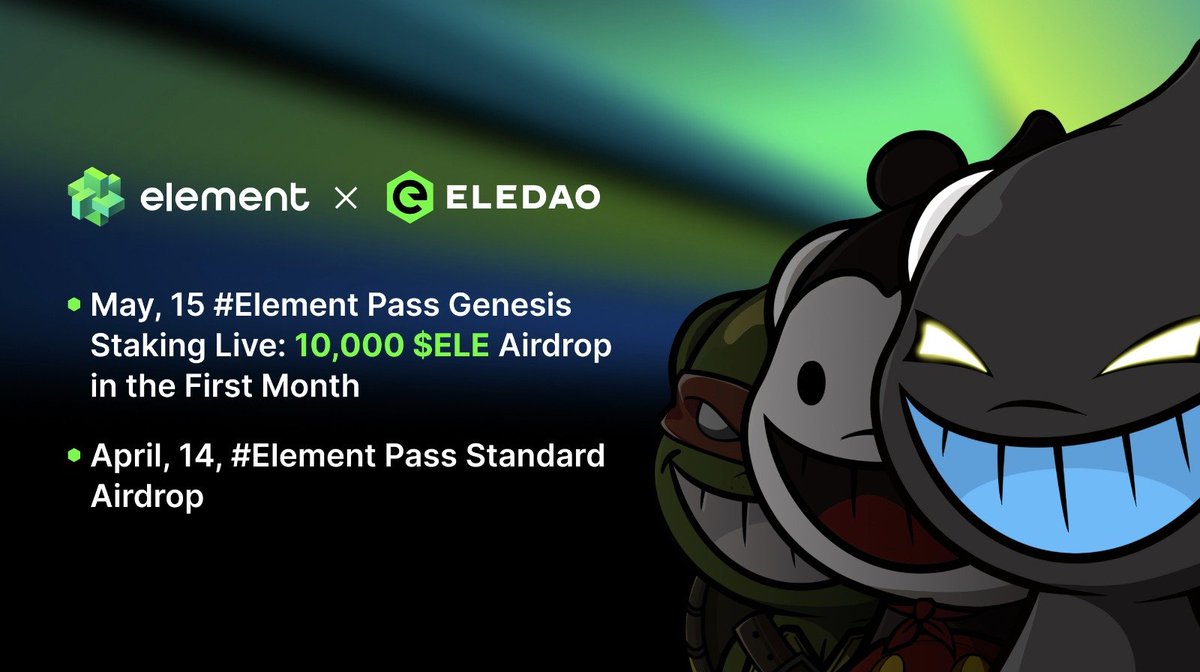 ✨NM CLUB x EPS✨

EPS是Element官方标准 NFT，持有者将有
- 经济权益：Staking 空投 &amp; 生态空投;
- 成长权益：提高用户忠诚度来获得新空投;
ELEMENT已获得红杉、Dragonfly等1150万美元投资。
🎁2 x WL giveaway
1️⃣关注 <a href="/Element_Market/">Element NFT Marketplace</a>  &amp; @nmclub_official 
2️⃣RT &amp;❤️&amp; Tag frens
 
⏰今晚23:00开奖