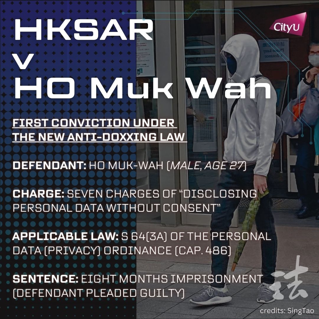 CityUHKLR's tweet photo. The 1st conviction under the new anti-doxxing law was handed down by the court a year after the legislation. Ho muk-wah pleaded guilty to 7 charges of “disclosing personal data without consent” under s64(3A) Personal Data (Privacy) Ordinance was sentenced to 8 months imprisonment https://t.co/c03wbyyDzk