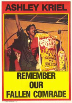 Ashley James Kriel was a member uMkhonto we Sizwe, and had a great influence on the youth. 

Kriel, at the age of 20, paid the ultimate price for freedom.  On 9 July 1987 he was shot by police for his role in anti-apartheid activism. 

#FreedomMonth 🇿🇦