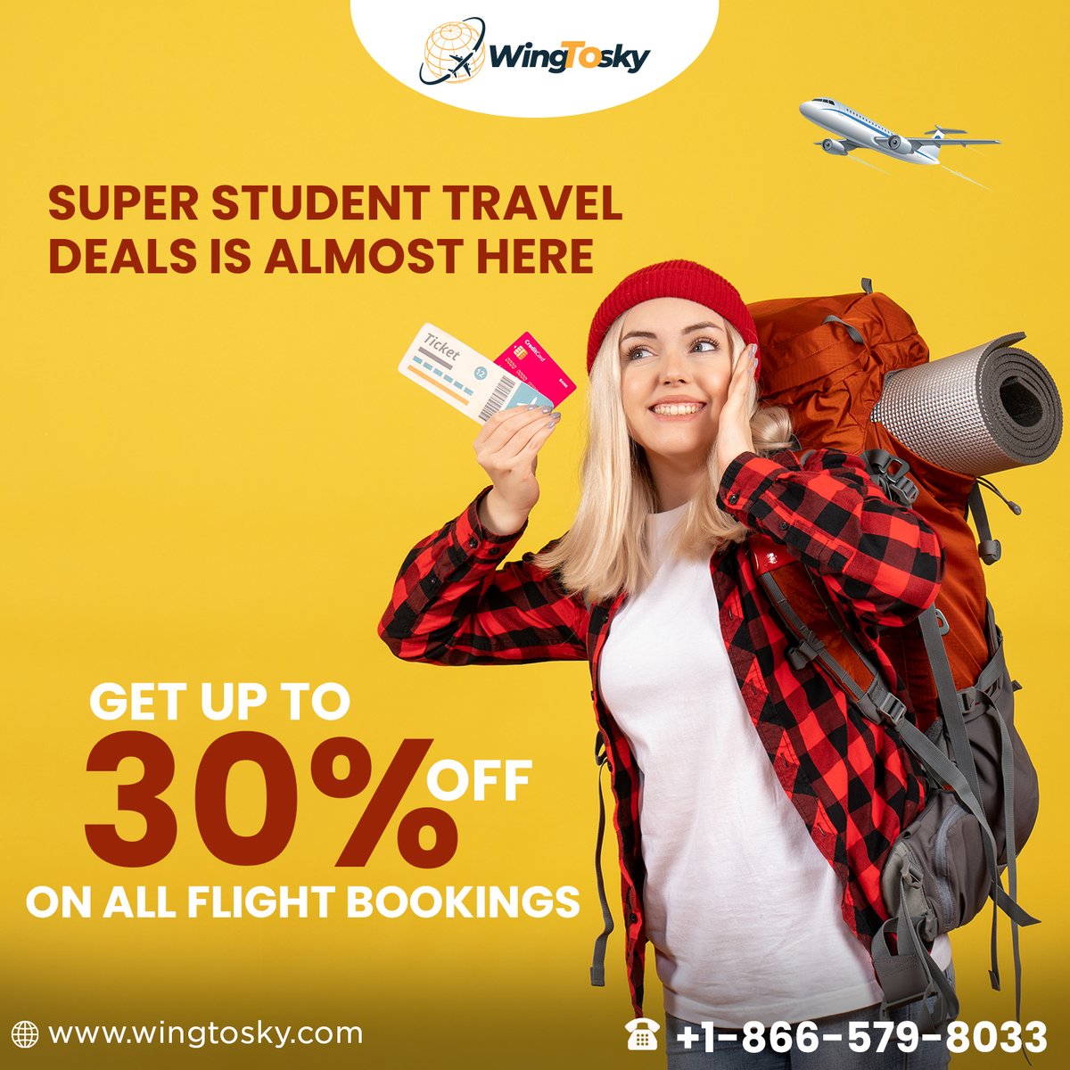 winktraveldeals's tweet photo. Book a cheap #studentflights ticket with @wingto_sky and save up to 30% off.
โ๏ธ+1-866-579-8033
๐งinfo@wingtosky.com
๐https://t.co/Xr3V2JZiVw
๐https://t.co/e4m6HSvxJw
โ
Student Travel Deals
โ
Discount Student Flights Deals
#studenttravel #studenttraveldeals #cheapflightsdeal https://t.co/AMEHT4teET