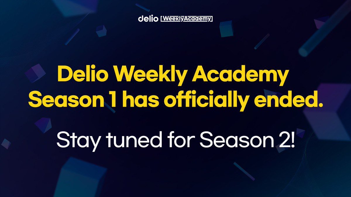 happydelio's tweet photo. Delio Weekly Academy Season 1 has officially ended🎓

We are pleased to inform you that The DWA, which has been running weekly since August, featuring distinguished experts in crypto, economics, humanities, society, arts, and culture, has officially closed on April 4th.

Thank you for your support and looking forward to seeing you in the upcoming season!

Feat. on @delioacademy 

#Delio #DelioWeeklyAcademy