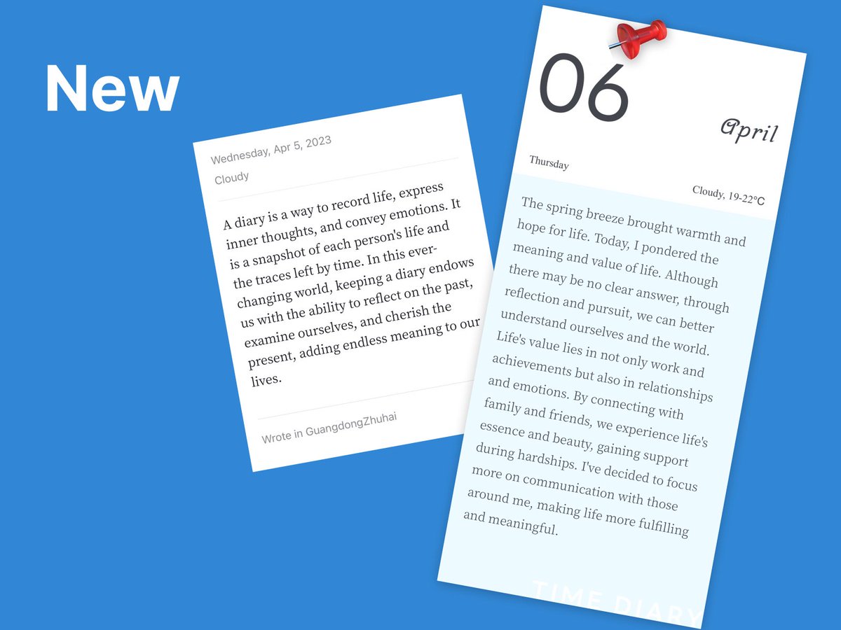 saynota's tweet image. ✨ Time Diary v2.5 is live! 🚀

🎨 Customizable image exports 
🍭 Personalized data display 
🎊 Use your favorite fonts 
🤩 Emojis 
🦄 Enhanced sharing

Upgrade now! 🌟 

#TimeDiary #Update #JournalApp