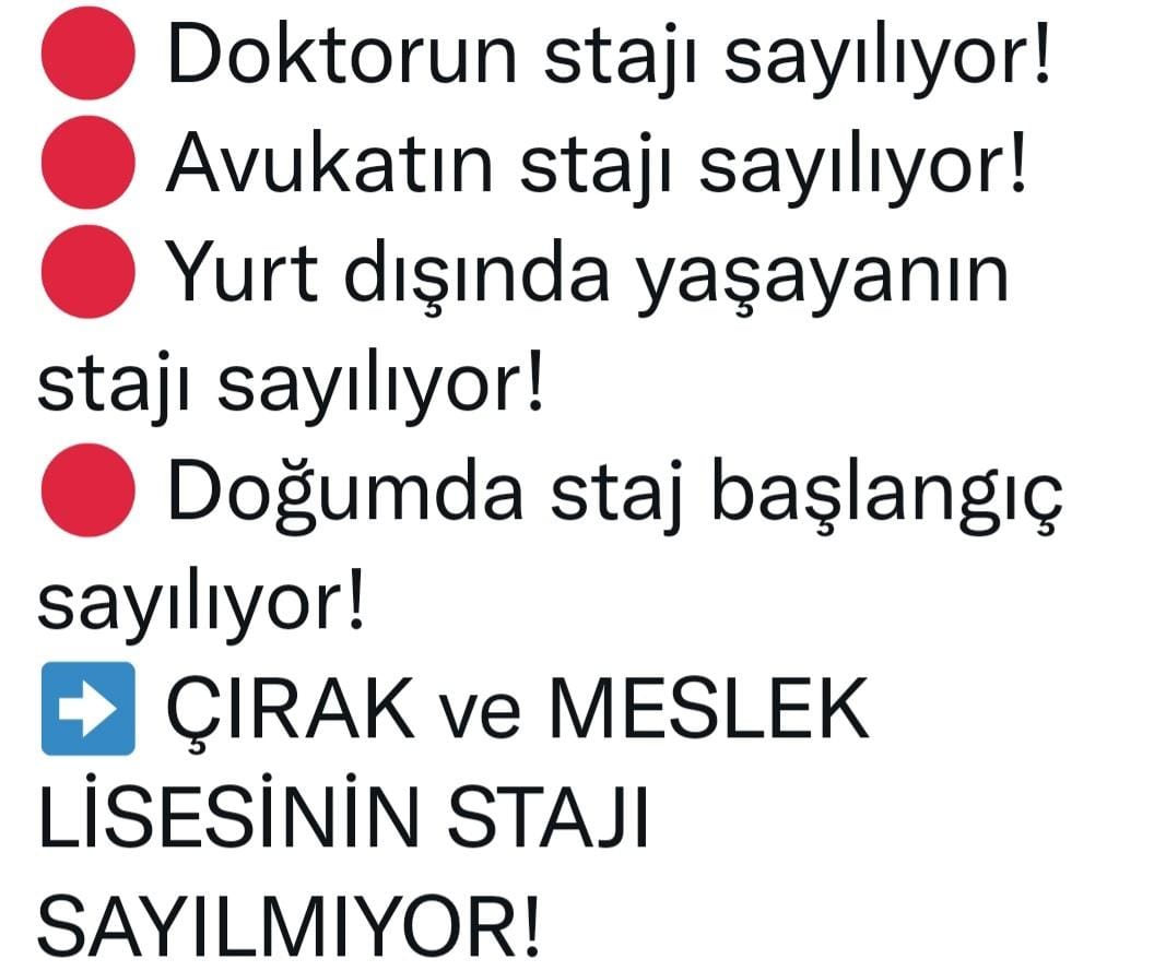 ‼️Staj Emektir Emek yücedir.‼️
@RTErdogan 
@dbdevletbahceli 
@ErbakanFatih 
@arzuerdemDB 
@Mustafa_Destici 
@gulogludavut 
Sayın cumhurbaşkanımız Reis
SABIRLA BEKLİYORUZ!!!!👆
StajyerMüjdeyiBekliyor
#InadınaStajInadınaÇıraklık