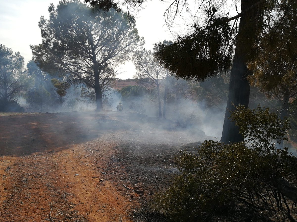 10/04/23.- Inicio 17:24h Incendio de ribera de río y masa forestal en #QuintanardelRey <a href="/cuenca112/">CUENCA</a> <a href="/DipuCuenca/">Diputación de Cuenca</a> parque de #Motilla. Fin 20:19h