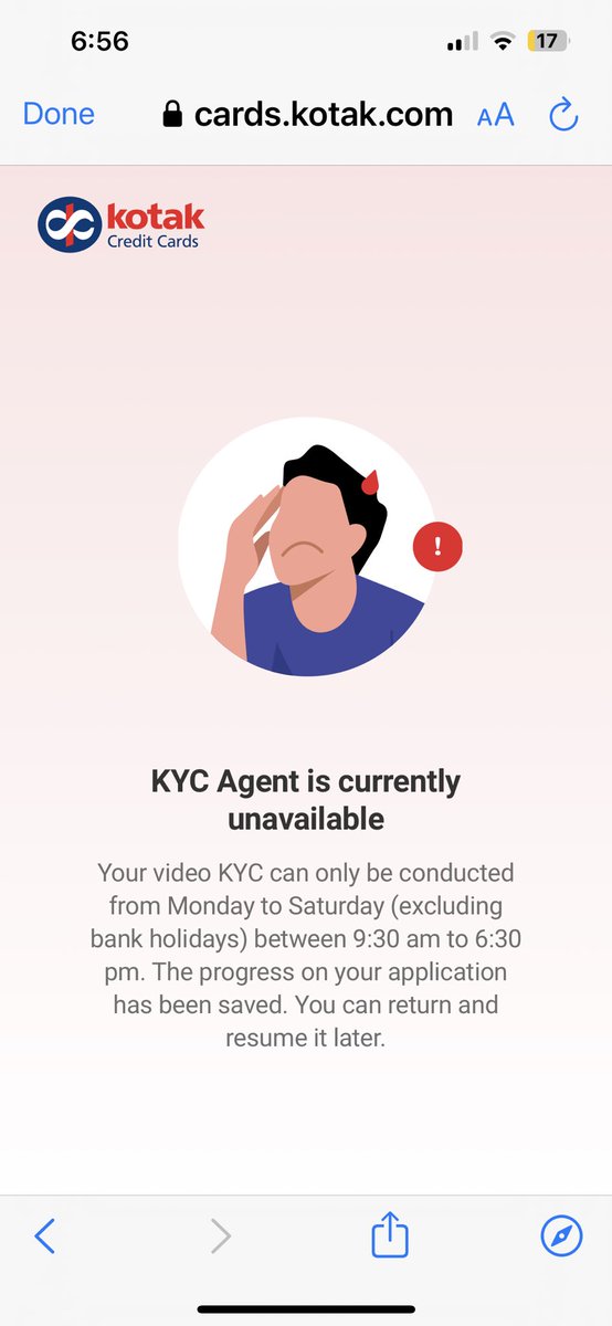 AMShah0505's tweet photo. What is ur actual timings for Video KYC. In email mentioned different timing n on site mentioned different @KotakBankLtd https://t.co/DAqEPwK24v