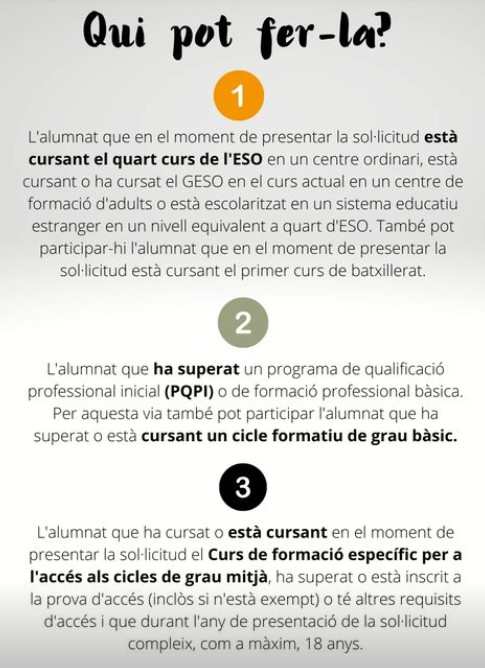 Montserrat_FP's tweet image. 🟠Del 12 al 18 d&apos;abril 🟠
Preinscripció dels cicles de Grau Mitjà:
✅Gestió administrativa
✅ Atenció a persones en situació de dependència

#FP #CFGM #FormacióProfessional #preinscripció