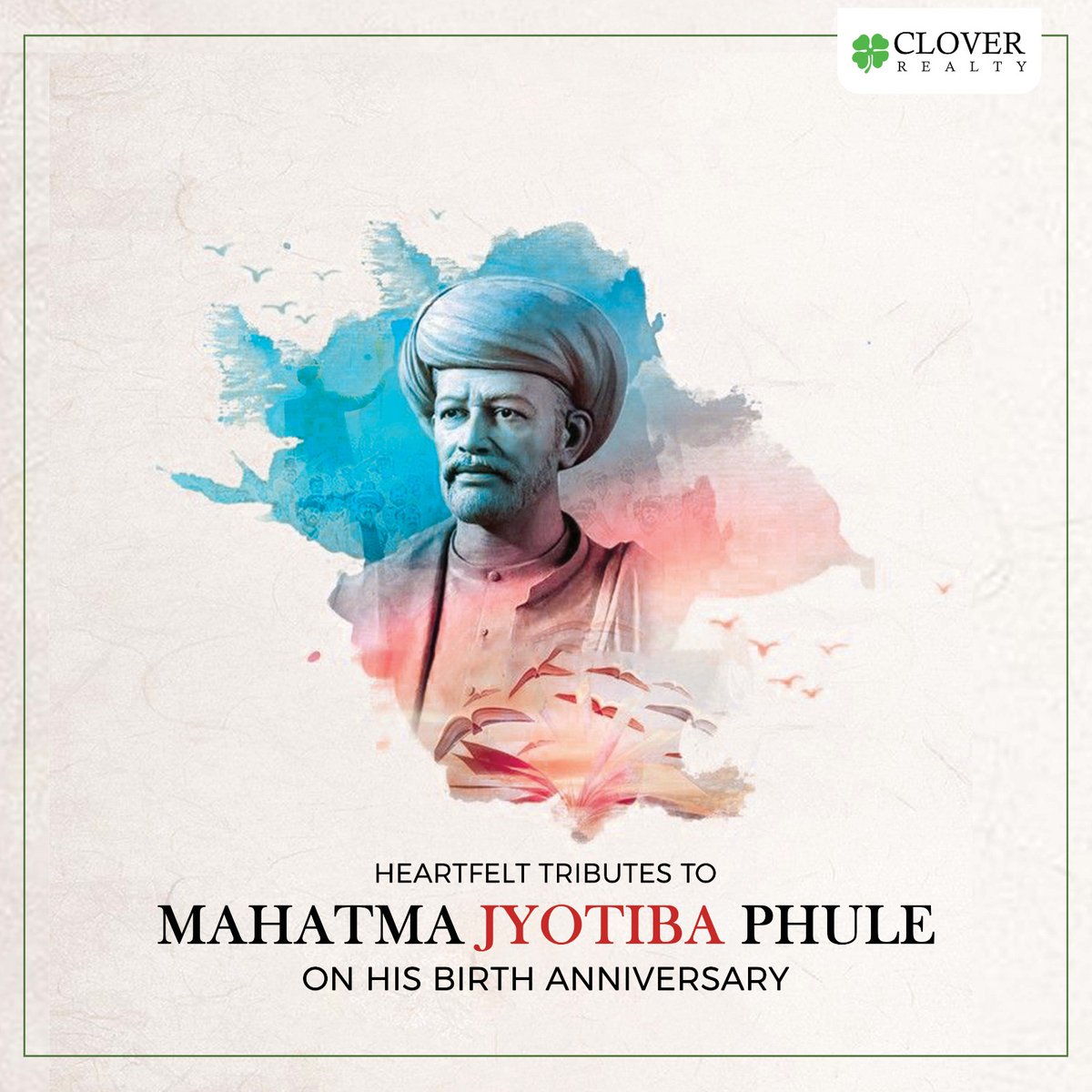 clover_realty's tweet photo. Education is the primary requirement of men and women - Mahatma Jyotiba Phule

Heartfelt Tribute to "Mahatma Jyotiba Phule on his Birth Anniversary!

#MahatmaPhule #mahatmajotibaphulejayanti #Clovercasablanca #realestate #NAPlottingscheme #plotsinpune #premiumplots https://t.co/Bl7prNJBCK