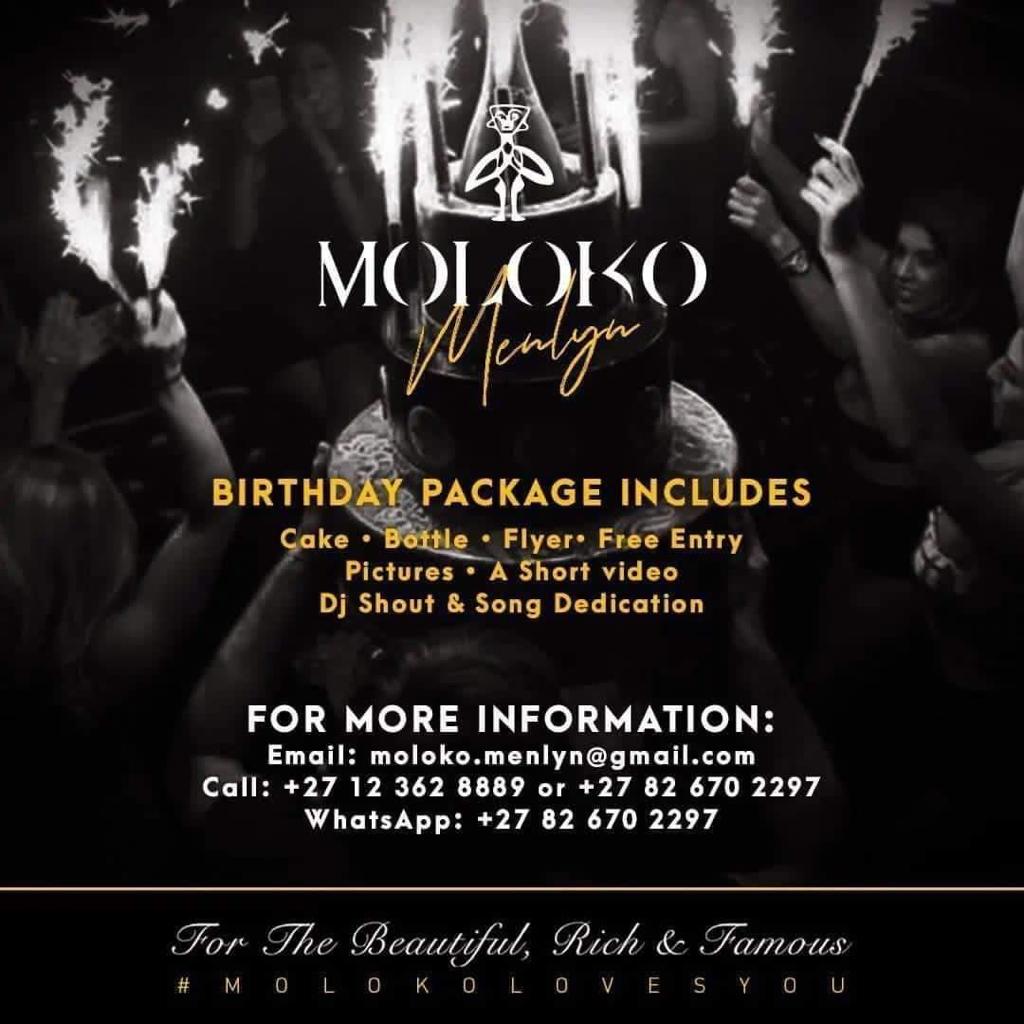 mutombo_lionel's tweet photo. #MolokoFridays #Rich4EverSaturdays, your best event Vanue, and for Birthday Celebrations, @Moloko_Menlyn.
#Everyweekend #MolokoMenlyn
#MolokoVibes #MolokoLovesYou
@sbokhuzy @Djyeankeyz @Thabang_Den @AntherJosephs @Cmdlamza @Tall_Shaun https://t.co/QoGwClK4M6