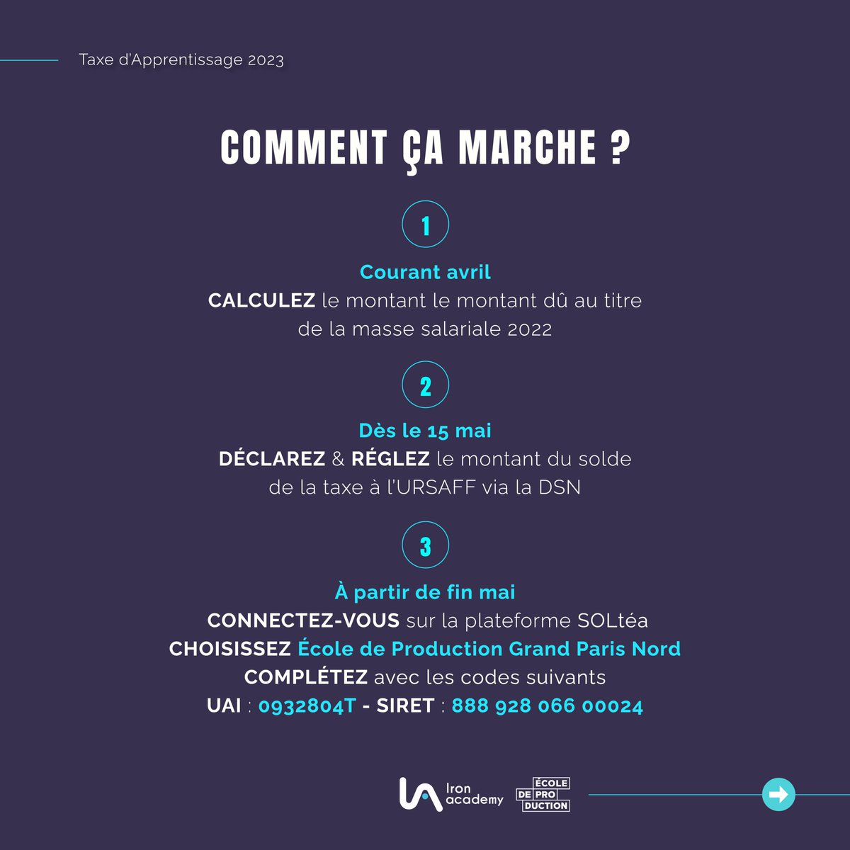 Agissez pour les #métiers de la #metallerie et aidez-nous à faire de nos #jeunes les futurs [PRO] de demain en nous soutenant financièrement avec la #taxe
d'#apprentissage 2023 en reversant votre solde à notre #ecole ! MERCI ! #taxeapprentissage2023 #entreprises #financement