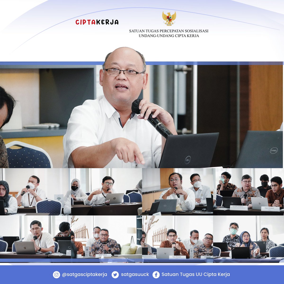 satgasuuck's tweet photo. SahabatCiptaKerja ✨

Satgas Percepatan Sosialisasi Undang-Undang Cipta Kerja menggelar Focus Group Discussion (FGD) bertema “Penyempurnaan Ketentuan Upah Minimum Di Dalam Peraturan Turunan UU Cipta Kerja” di Jakarta, 10 April 2023. https://t.co/3cVHDvUEoX