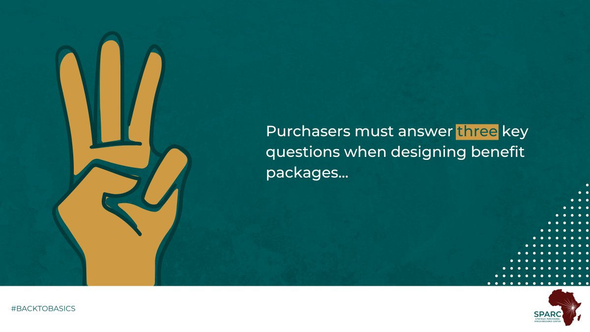 SPARC_Africa's tweet photo. Purchasers must answer three key questions in the design of benefit packages;
- What health services do we offer the population?
- How do we pay for it?
- How do we ration what we offer in light of the available budget?
#BenefitPackage #SPARCtheChange https://t.co/gJ5jrXZ2Tr