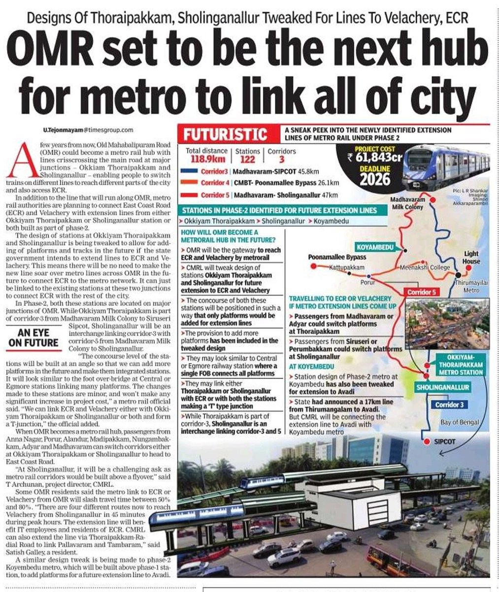 U Tejonmayam on Twitter "OMR to the next metrorail hub