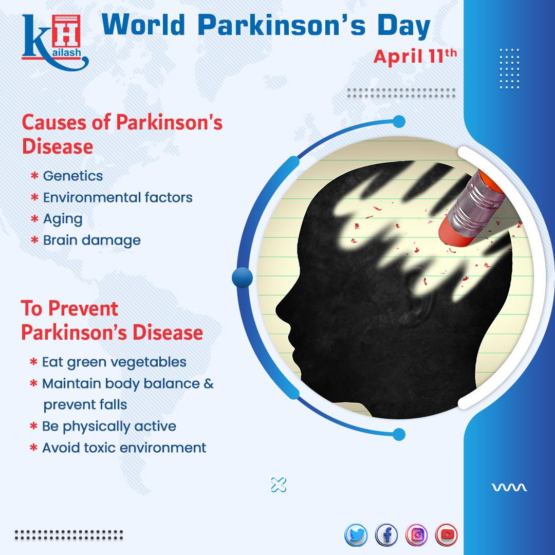 KailashHealth's tweet image. Early diagnosis and management of Parkinson's disease can improve quality of life. Exercise, medication, and therapy are some ways to manage the symptoms. 

Consult our Neurologists: kailashhealthcare.com

#ParkinsonsAwareness #FightPD #neuroproblem