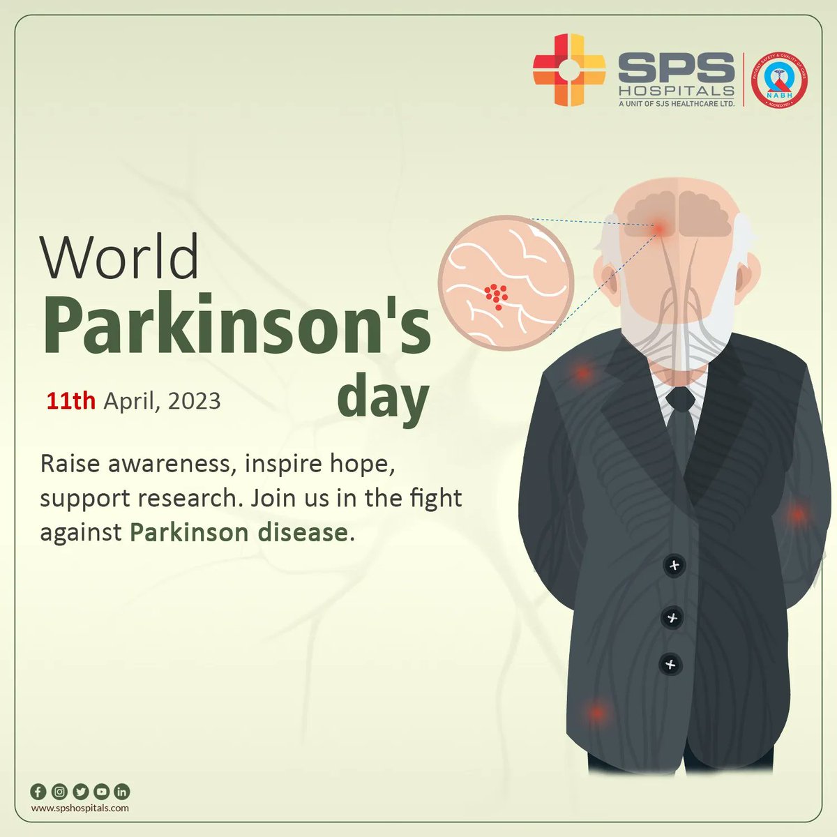Today, on World Parkinson's Disease Day, let's come together to raise awareness and show support for those living with this condition. It's important to educate ourselves and others about the symptoms, treatments, and challenges faced by those affected by Parkinson's.