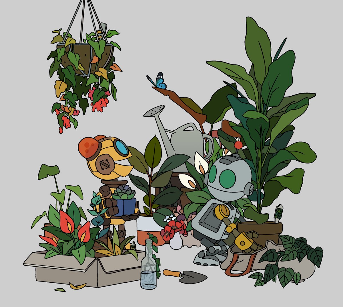 goodboytown's tweet photo. 🪴🌷🦋 (commission) https://t.co/NAjgxfcsf2