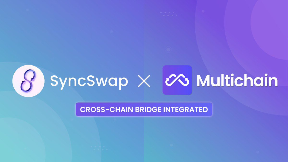MultichainOrg's tweet photo. #Multichain X @syncswap ▶️ A seamless and efficient DEX on @zksync Era (🚀$48M TVL
This integration provides users a quick way to tap into the #zkSync Ecosystem by easily bridging assets in ( $ETH, $USDC, #multiBTC, etc. are supported currently, more assets planned) https://t.co/PkTf77kPUZ