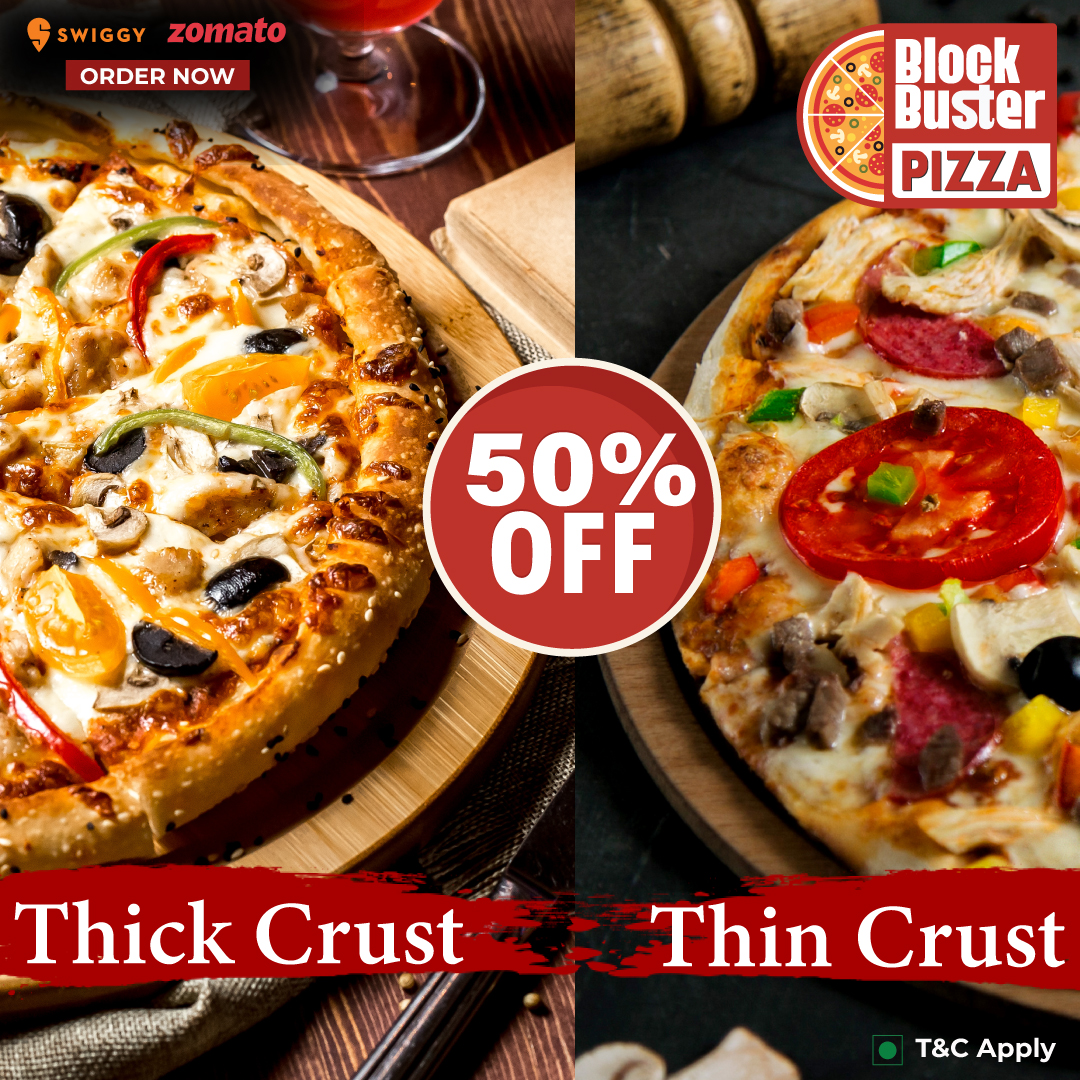 BlockBusterPiza's tweet image. Comment below your favorite!❤🥳
A poll that is making us crave for😋

Thin Crust OR Thick Crust? Let us know ur opinion🤔below!
#blockbusterpizza #laughitup #todaylunch #takeout #delicious #tasty #food #Eating #Hungary #Share #Like #TagYourFriends #Infinty #Taste #comment #50off