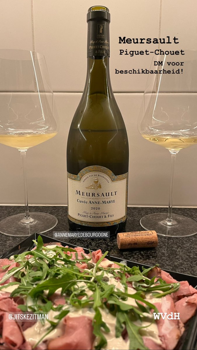 Twee voortreffelijke Meursaults van Domaine Piguet-Chouet in het assortiment. Naast de ‘Les Narvaux’ 2021 ook onderstaande ‘Cuvée Anne-Marye’ 2020 (en 2021 op voorraad).👇🏻
#meursault #piguetchouet #bourgogne 
#lesnarvaux #auxeyduresses