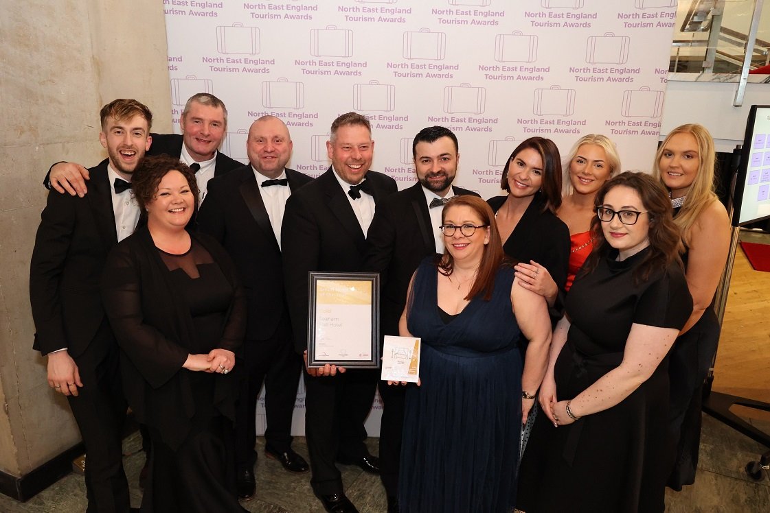 We are still buzzing following Durham’s success at #NEETA2023. Hotels, attractions, shopping & glamping sites in the county all received accolades. A special congratulations to Gold winners @SeahamHallHotel, @Dalton_Park & @teesdalecheese. Read more here bit.ly/3o0S7Py