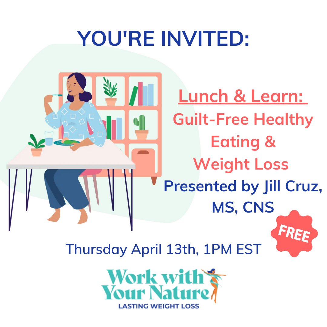 JillCruz1's tweet photo. I invite you to join my complimentary Lunch and Learn where I discuss "Guilt-free Healthy Eating and Weight-loss"
It's happening THIS Thursday, April 13 at 1 PM EST
Join Here: https://t.co/Ik8hHFuaEa https://t.co/kiFrXi74Gz