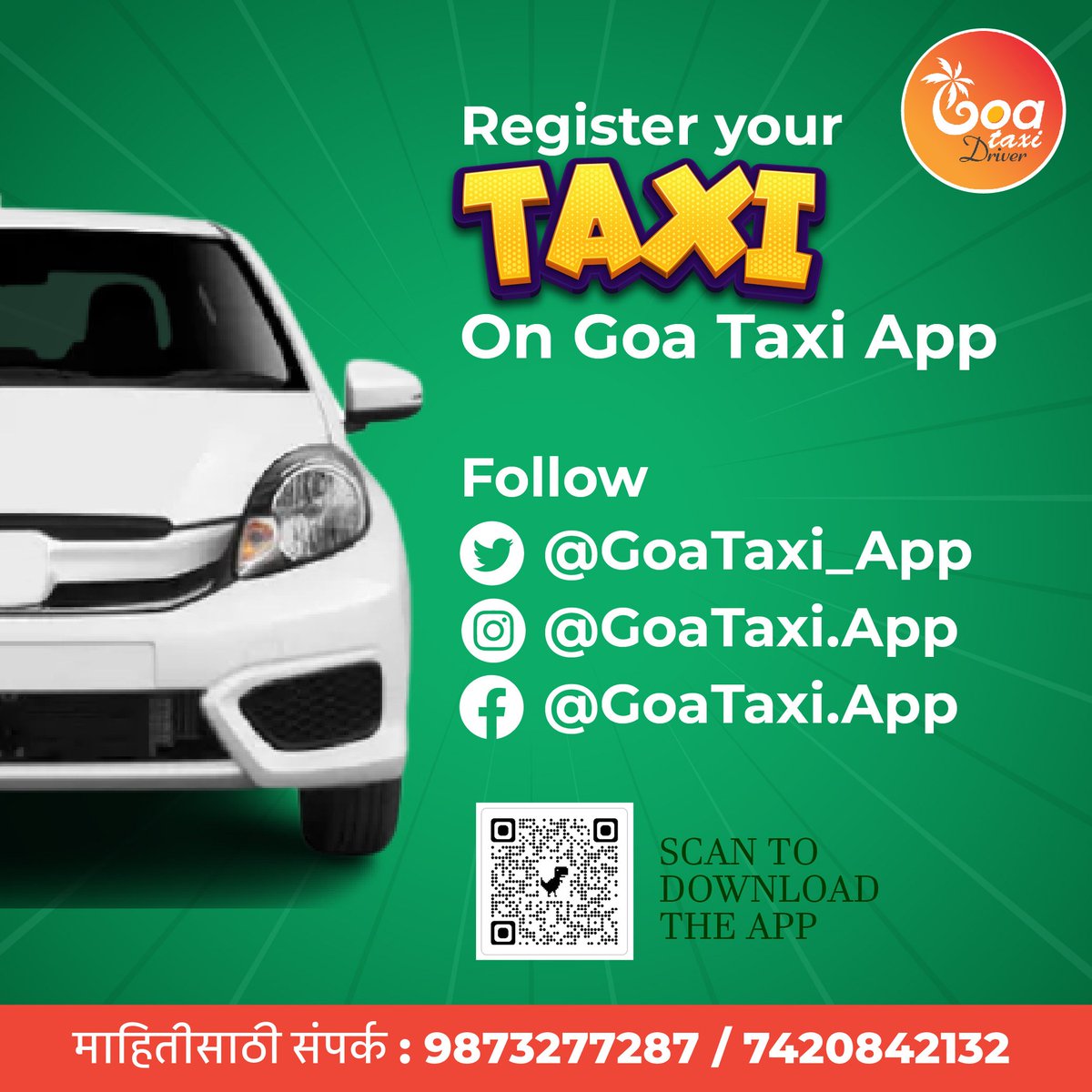 GoaTaxi_App's tweet photo. Join GoaTaxi App now to benefit from
Government-specified rates!

#TaxiApp #GrowYourBusiness #JoinUsNow
#MhajoPatravHav #GoaTaxiApp #goa #Goanews https://t.co/gZOUoZGvfO
