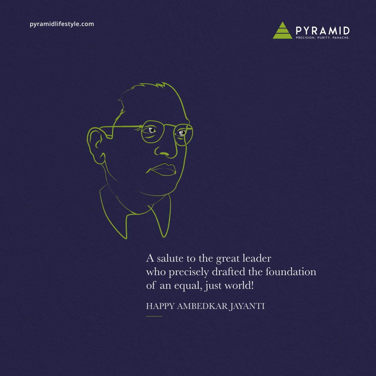 Pyramidlifstyl's tweet photo. Pyramid Lifestyle pays a tribute to Dr. Babasaheb Ambedkar. A great leader and the chairman of the drafting committee of our Constitution, 
Pyramid Lifestyle wishes you all a Happy Ambedkar Jayanti!
#AmbedkarJayanti #BabasahebAmbedkar #DalitRights #EqualityForAll #SocialJustice https://t.co/ReYGH7B0pr
