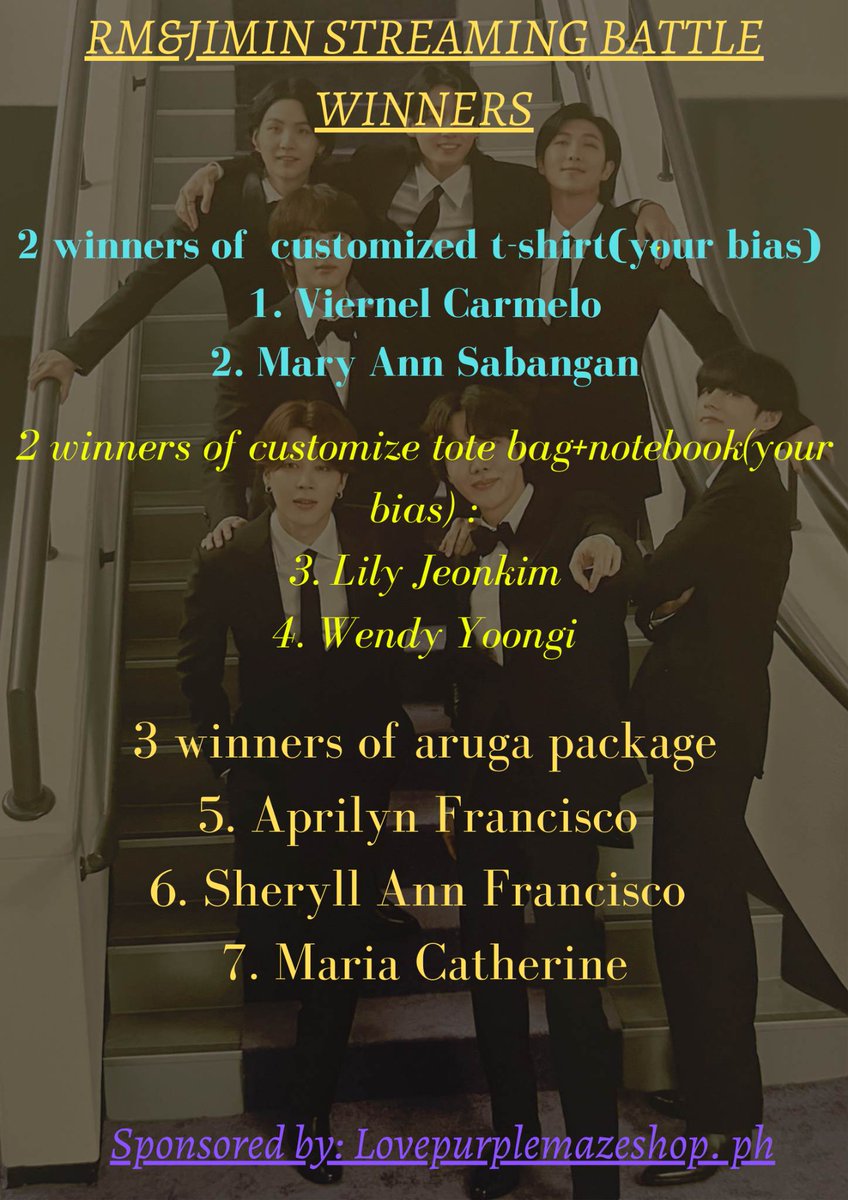 Lovemaze062221's tweet photo. #LPMSGAPROOFS
ARUGA PACKAGES will be ship on weekends for the winners of RM & JIMIN Streaming Battle. Thank you for your hard work ARMYs ๐โโ๏ธ๐โโ๏ธ https://t.co/ME9RvBfYls