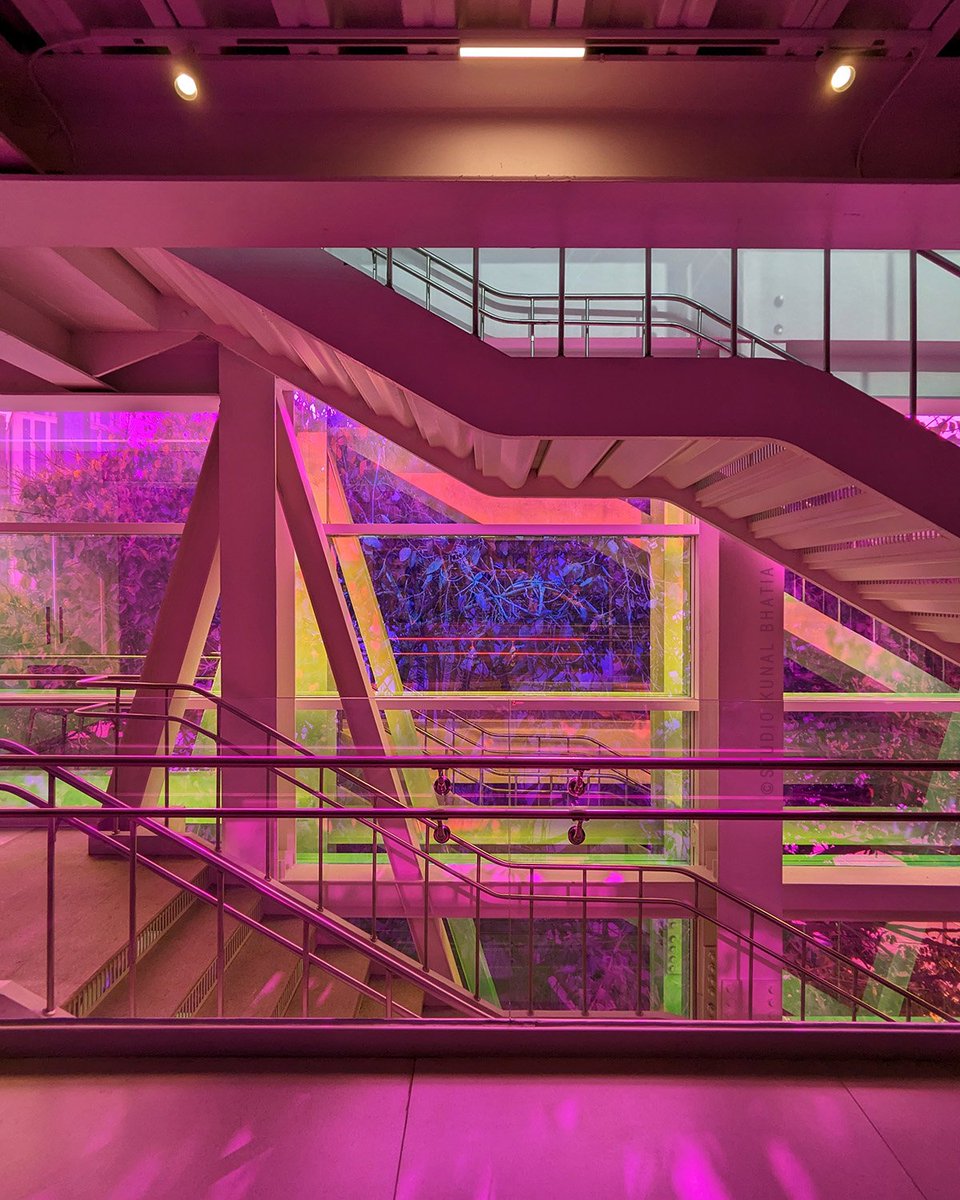 RicketyRoads's tweet photo. The building is designed by local firm Mathew and Ghosh Architects, and there's plenty of interesting details that catch the eye.. From the steel clad facade to the multi-hued light along the stairwell. More details in the article. https://t.co/iLJC7LRbhn