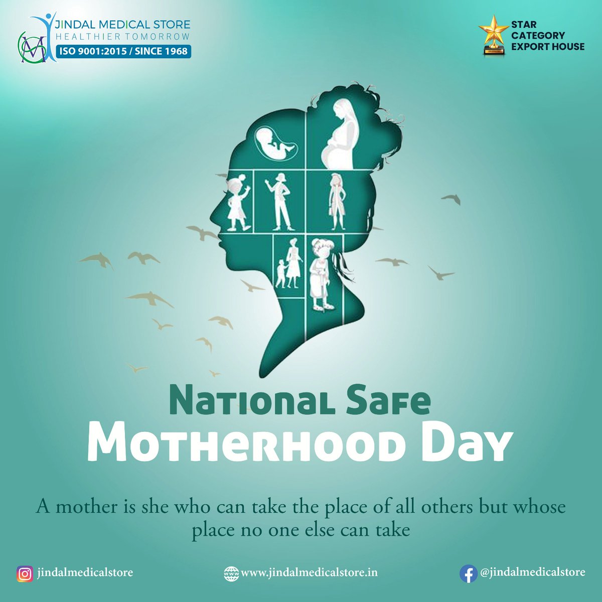 Every mother deserves to be safe, healthy, and supported on her journey to motherhood. On Safe Motherhood Day, let us pledge to prioritize the well-being of all mothers

#NationalSafeMotherhoodDay  #HealthyMotherhood    #JindalMedicalStore #Jms