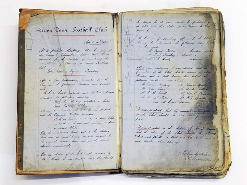 Happy birthday, Hatters!
<a href="/LutonTown/">Luton Town FC</a>, the football club I've supported for the past 60-plus years, is celebrating its 138th birthday today.
Here are the minutes from the meeting on April 11, 1885 when it was decided the club would be formed.