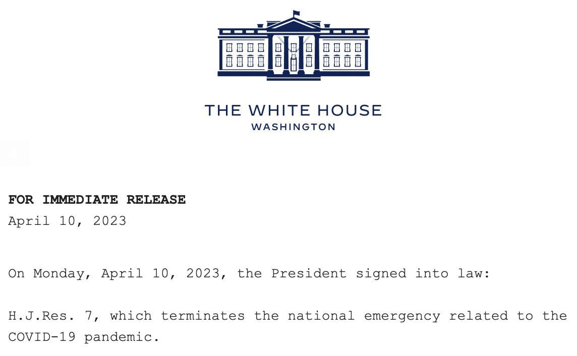 JUST IN - U.S. ends 'national emergency' over COVID.

disclose.tv/id/100179

#DiedSuddenlyNews #COVID19