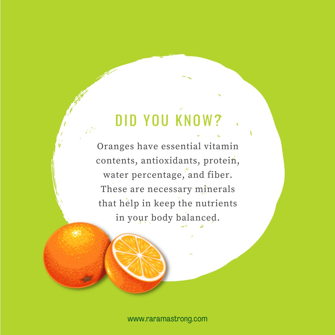 RaramaStrong's tweet photo. Oranges not only support overall health, but they also taste great and can be easily incorporated into your diet 🍊

Try adding some freshly squeezed orange juice to your morning routine for a refreshing start to the day! ☀️ https://t.co/3DjK5xG6Xi