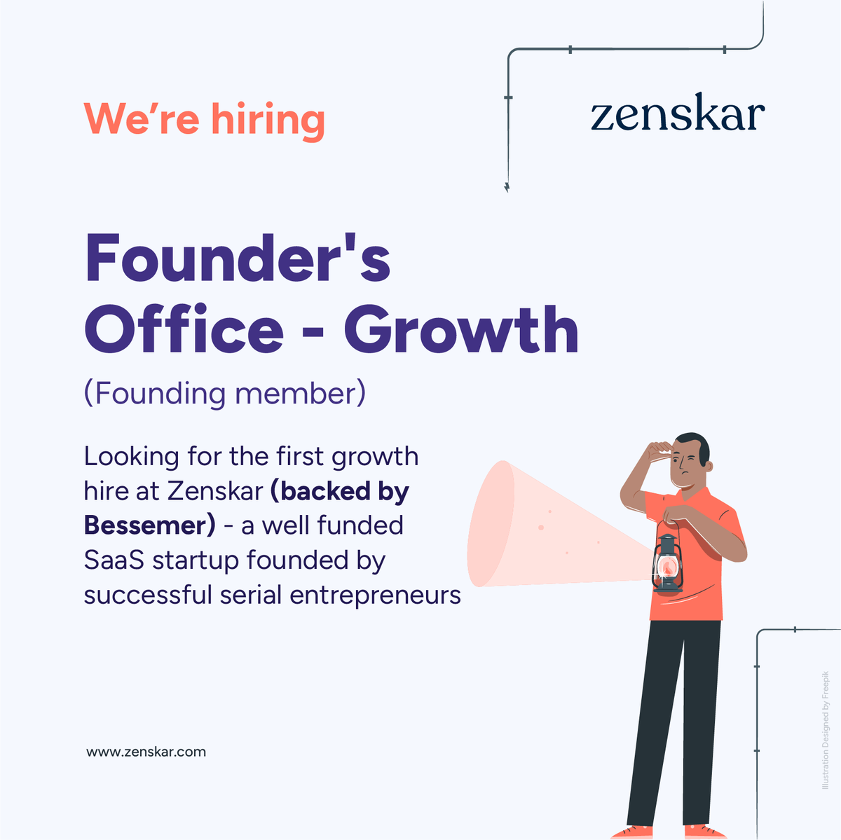 ZenskarHQ's tweet photo. We’re looking for our first growth hire who can create our GTM playbook from scratch and execute on it. 📈
If you’re excited about learning and meaningfully shaping the trajectory of an early stage startup, please write to us at apurv@zenskar.com 😃

JD - https://t.co/Vx5wZSoVWV https://t.co/JKGuklnfSP