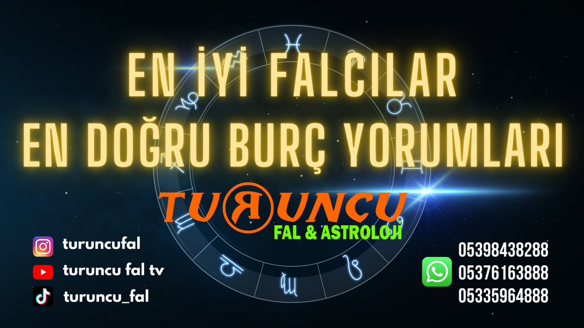 En iyi falcılar burcunu neler beklediğini detaylarıyla yorumluyor! 

Venüs ikizler burcunda!

Online fal ve yüz yüze fal baktırmak için 
☎️0530 108 53 77

turuncufalcafe.com/gunluk-burc-yo…

#Ankara  #burclar #burçyorumu #astroloji #astrolog #tarotfalı  #kahve #kahvefalı #bogaburcu #YAY