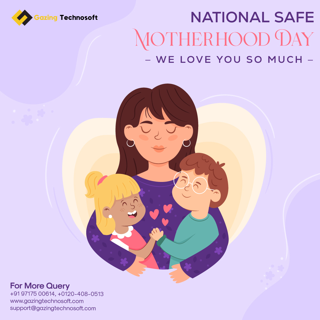 Honoring Motherhood: Today is National Safe Motherhood Day!!
.
#NationalSafeMotherhoodDay #GazingTechnosoft #SafeMotherhood #MaternalHealth #HealthyMotherhood #MotherhoodMatters #HealthForMothers #MaternalCare #PregnancySafety #PostpartumCare #MothersMatter