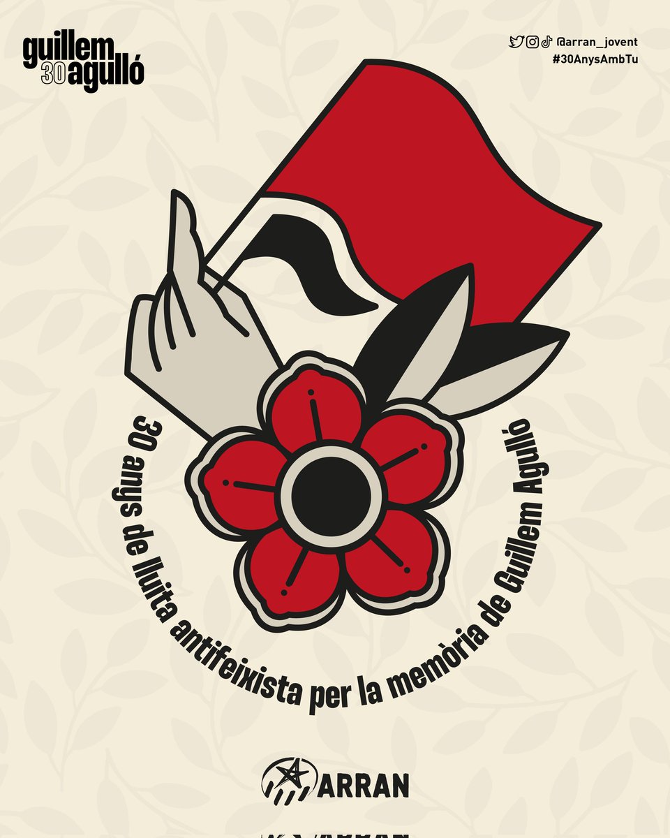 💭 Avui es compleixen 30 anys de l'assassinat de Guillem Agulló, militant de Maulets i les SHARP

✊🏽🌹 El jovent no t'oblidem! 

📌 Avui a les 20h ens trobem a la Pl. Ajuntament de #Burjassot 

#30AnysAmbGuillem