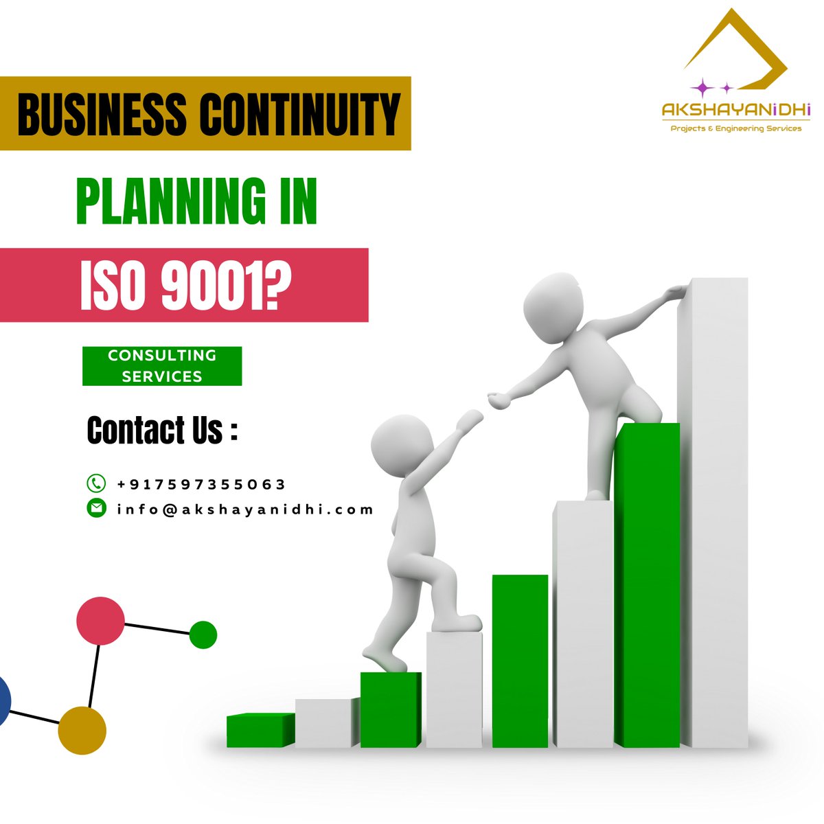 'Streamline Your Business Continuity with Our ISO 9001 Consulting Services'

𝐂𝐨𝐧𝐭𝐚𝐜𝐭 𝐮𝐬 -
𝐂𝐚𝐥𝐥: +917597355063
𝐄𝐦𝐚𝐢𝐥: info@akshayanidhi.com

#bussinessdevelopment #bussinessanalyst #bussinessowner #bussinessintelligence #bussinessideas #bussinessideas #bussiness