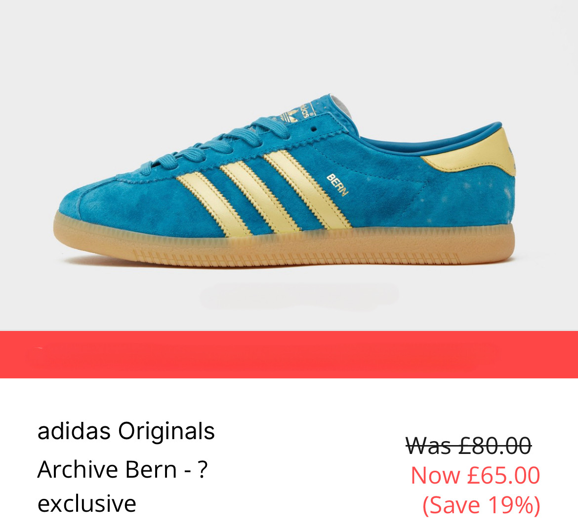 casualsdirect's tweet photo. #ad Adidas Bern size 10.5 only
Available at https://t.co/2fCMDM2qQB
Price: £65
#adidas #adidasbern #sale https://t.co/wXjZdRBoDd