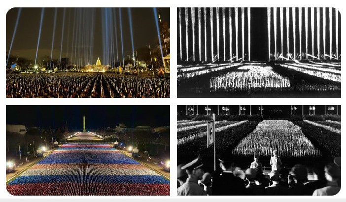 SoulNatureX's tweet photo. @CryptoGenieLJ @ChatterBox_Muse @BillboardChris Biden's inauguration V Hitler's yearly military parade.
Biden is sacrificing America's wealth, reputation and security to support Ukraine, had priests kicked out of VA hospitals Easter weekend. Protects illegals who'd happily live under permanent mild lockdown.
Who is Nazis? 😡 https://t.co/e7p4IHjyxW