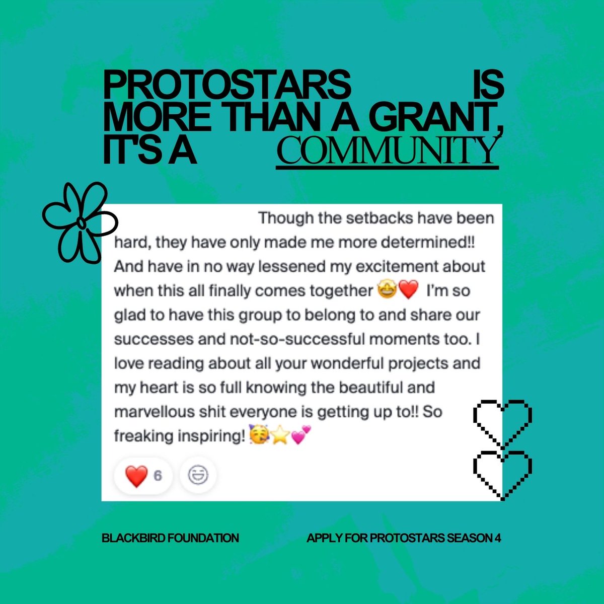Blackbird Foundation (@foundationbybb) on Twitter photo Weβre looking for the next 30 Protostars to join the Protostars family β€οΈβπ₯π«β€οΈβπ₯π«
If you are:
β
Aged 18-25;
β
Living in Australia or Aotearoa; and
β
Have a passion project.
We'd love to see you join the Protostars fam π
More info / apply here π blackbird.vc/programs/protoβ¦ Weβre looking for the next 30 Protostars to join the Protostars family β€οΈβπ₯π«β€οΈβπ₯π«
If you are:
β
Aged 18-25;
β
Living in Australia or Aotearoa; and
β
Have a passion project.
We'd love to see you join the Protostars fam π
More info / apply here π blackbird.vc/programs/protoβ¦