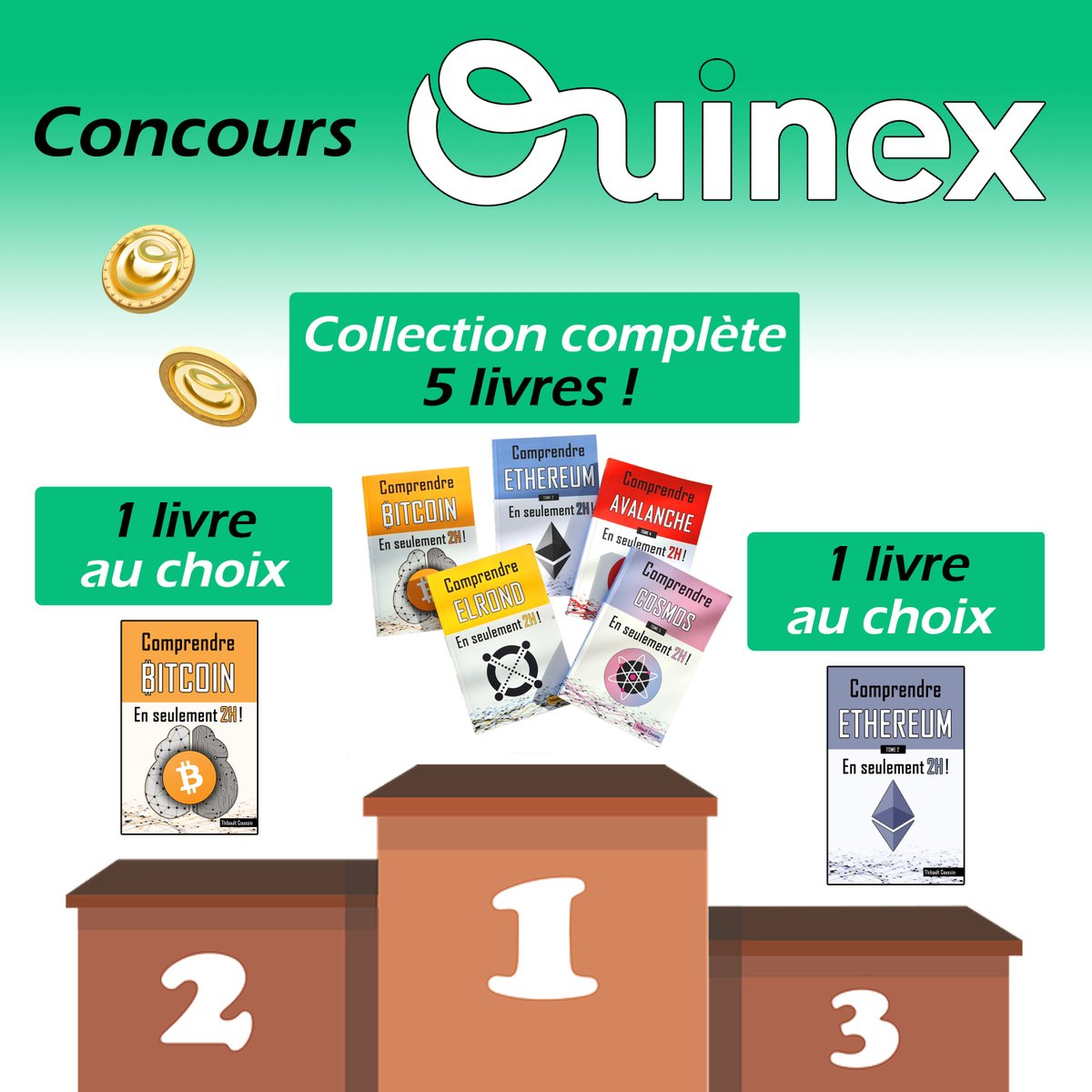 🎁GIVEAWAY SPONSORISE
Envie d'en apprendre plus sur la crypto ? 
Ouinex vous fait un super cadeau avec 7 de mes livres à gagner !🔥

3 gagnants, pour participer
🔸RT
🔸Suivre @ouinex &amp; @Thibaultcouss1 

Pour en savoir +, écoutez le dernier épisode du podcast 😉

Bonne chance !🍀