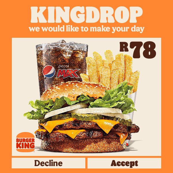 BURGER KING® South Africa on Twitter "You know what to do🔥 Big King XXL Medium Meal for R78.00