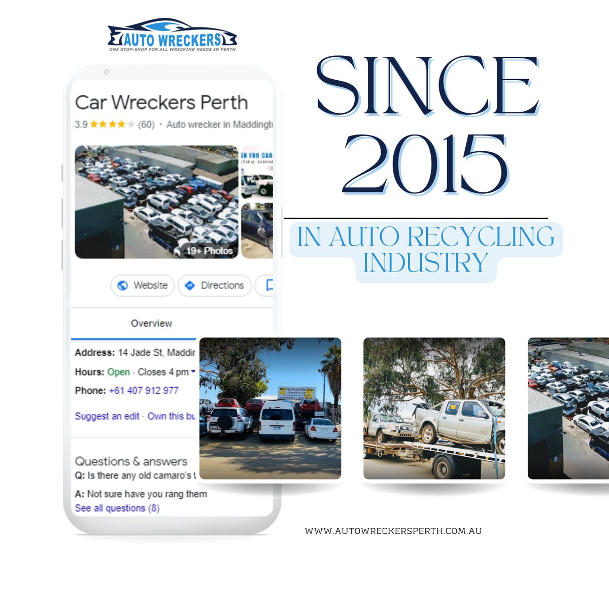 autowreckerswa's tweet image. @autowreckerswa has been leading the auto recycling industry since 2015, providing efficient and reliable services to its customers. Trust us to dispose of your old or unwanted vehicle in an environmentally friendly way.

#autorecycling #greenauto #ecofriendlycars